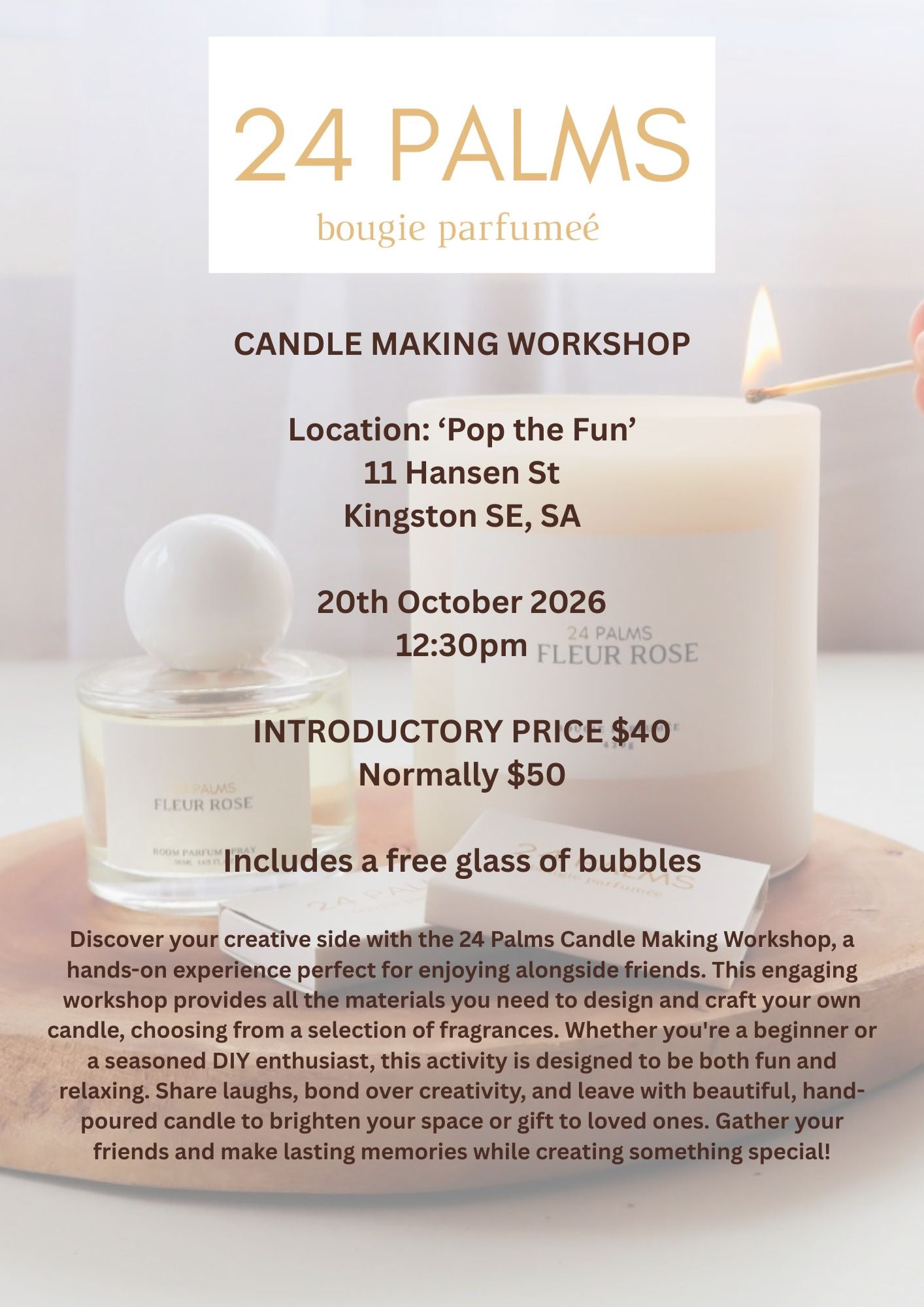 'Pop the Fun' Candle making workshop